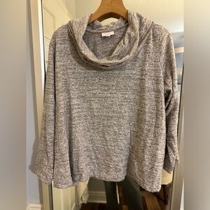 J.Jill Pure Jill marked grey slub cowl neck pullover with pockets